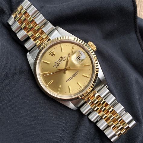 buy rolex datejust 16233 champagne dial two tone|rolex 16233 diamond bezel.